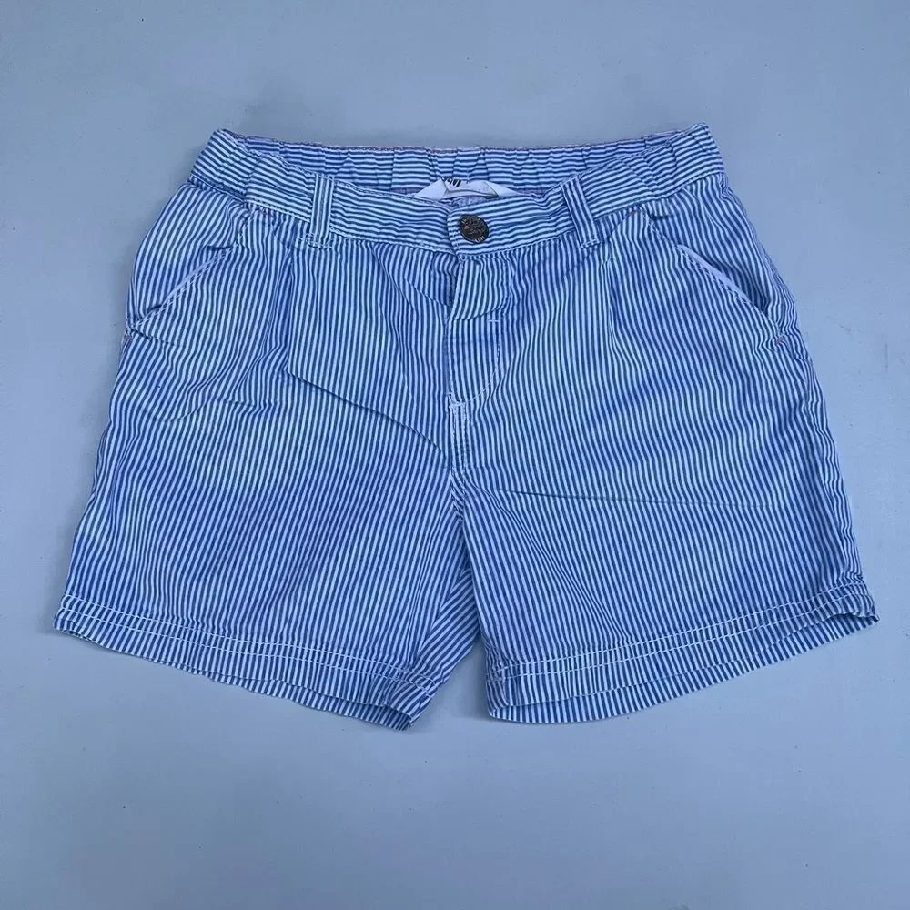 H&M blue striped Girl shorts size 6/7 y
